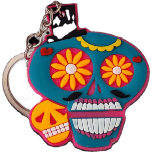 Turquoise Skull Keyring